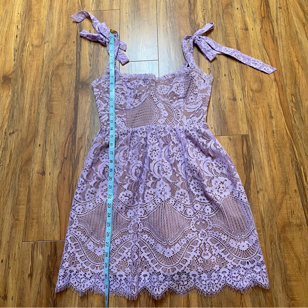 For Love & Lemons Valentina Lace Corset Mini Dress in Lavender Size S - Picture 5 of 16